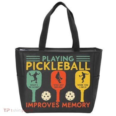 Playing Pickleball Improves Memory Funny Pickleball Player Tote Bag