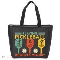 Playing Pickleball Improves Memory Funny Pickleball Player Tote Bag thumb 0