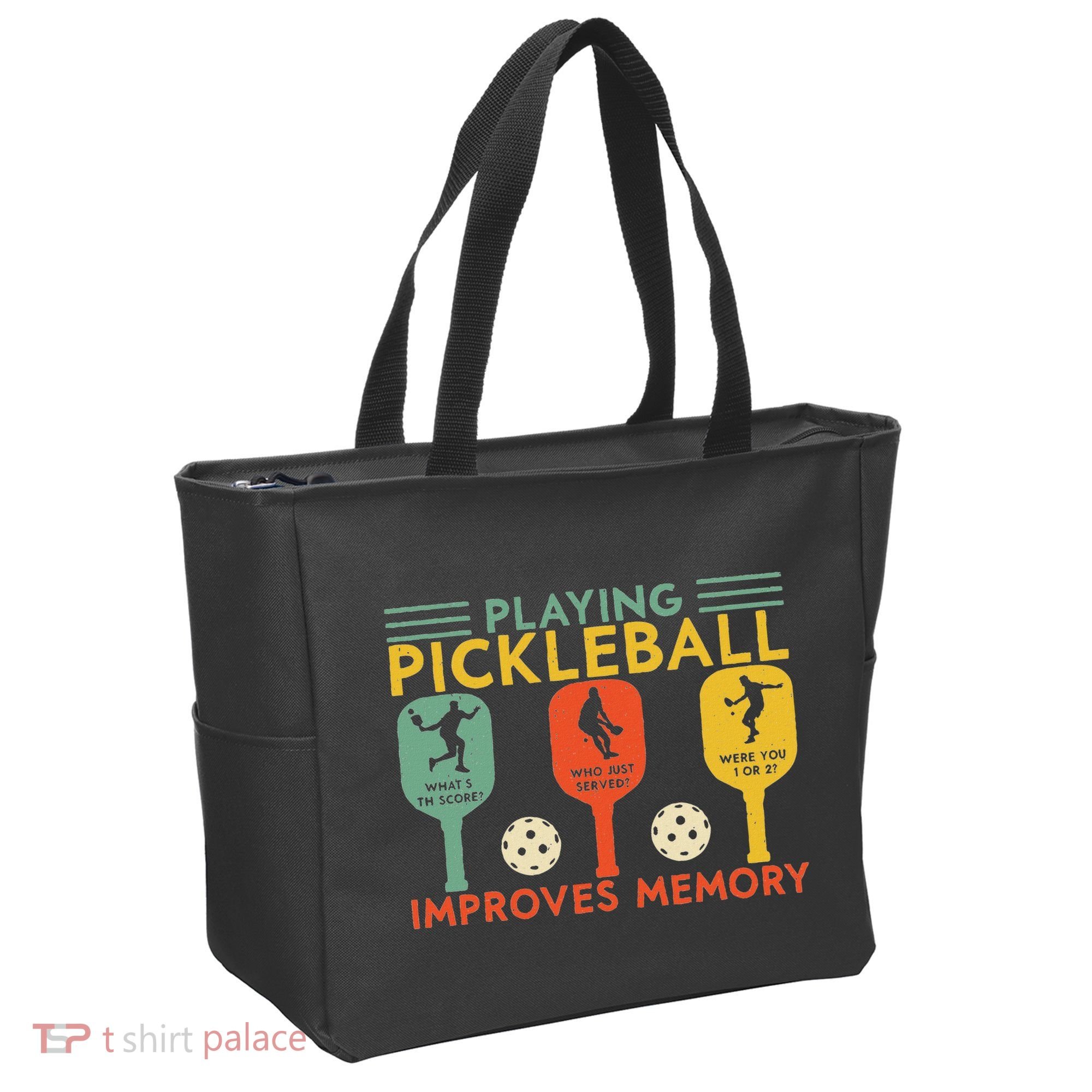 Playing Pickleball Improves Memory Funny Pickleball Player Tote Bag