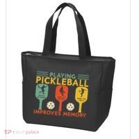 Playing Pickleball Improves Memory Funny Pickleball Player Tote Bag thumb 3