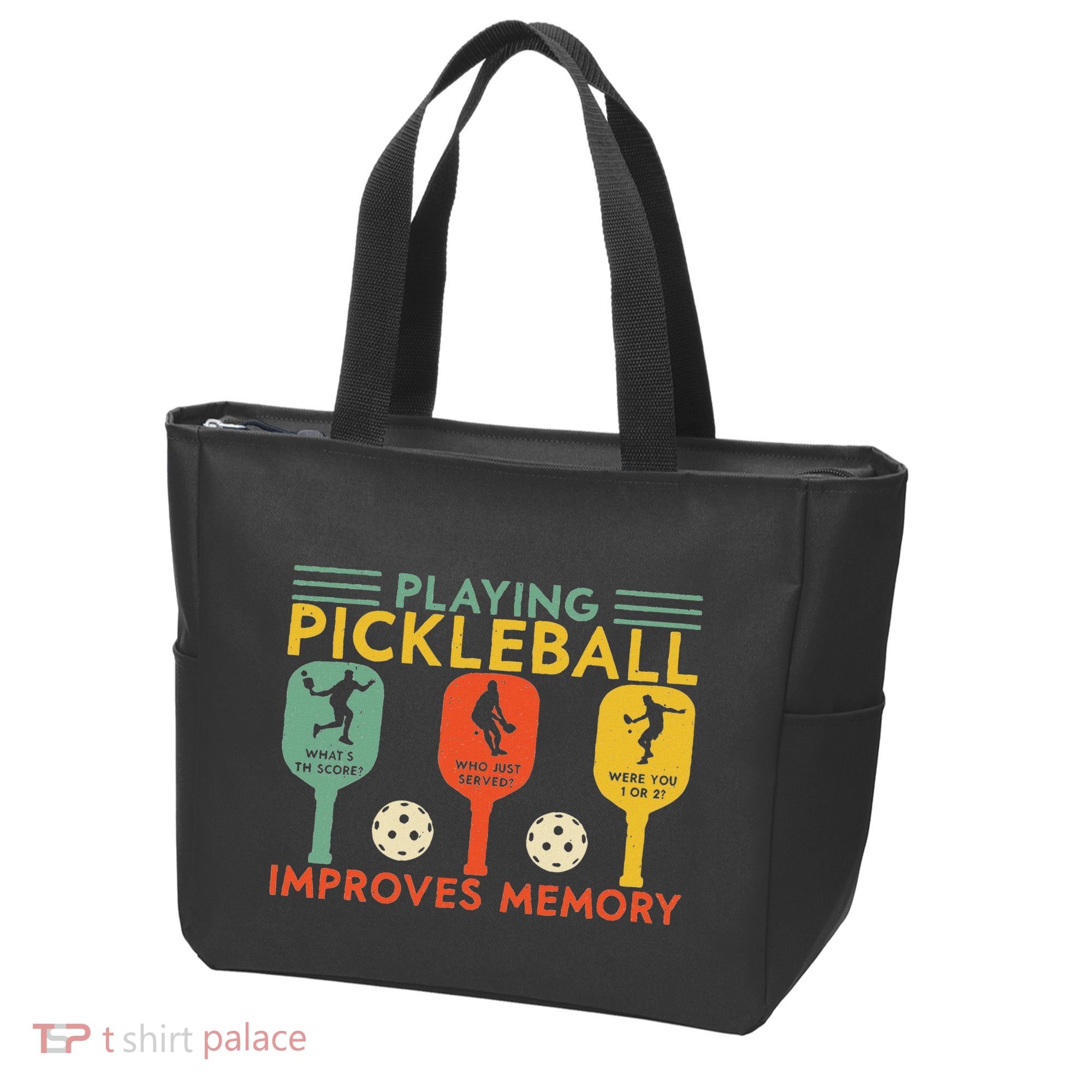 Playing Pickleball Improves Memory Funny Pickleball Player Tote Bag