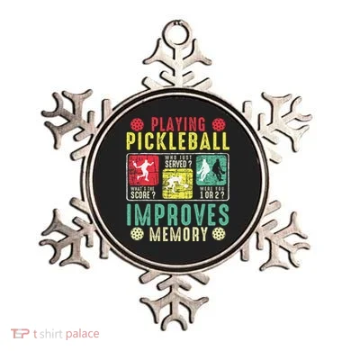 Playing Pickleball Improves Memory Funny Pickleball Design Ornament