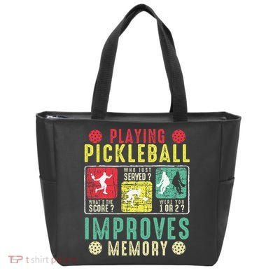 Playing Pickleball Improves Memory Funny Pickleball Design Tote Bag