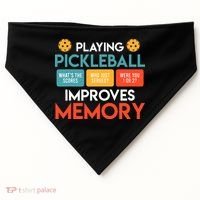 Playing Pickleball improves memory Pickleball USA-Made Doggie Bandana thumb 0