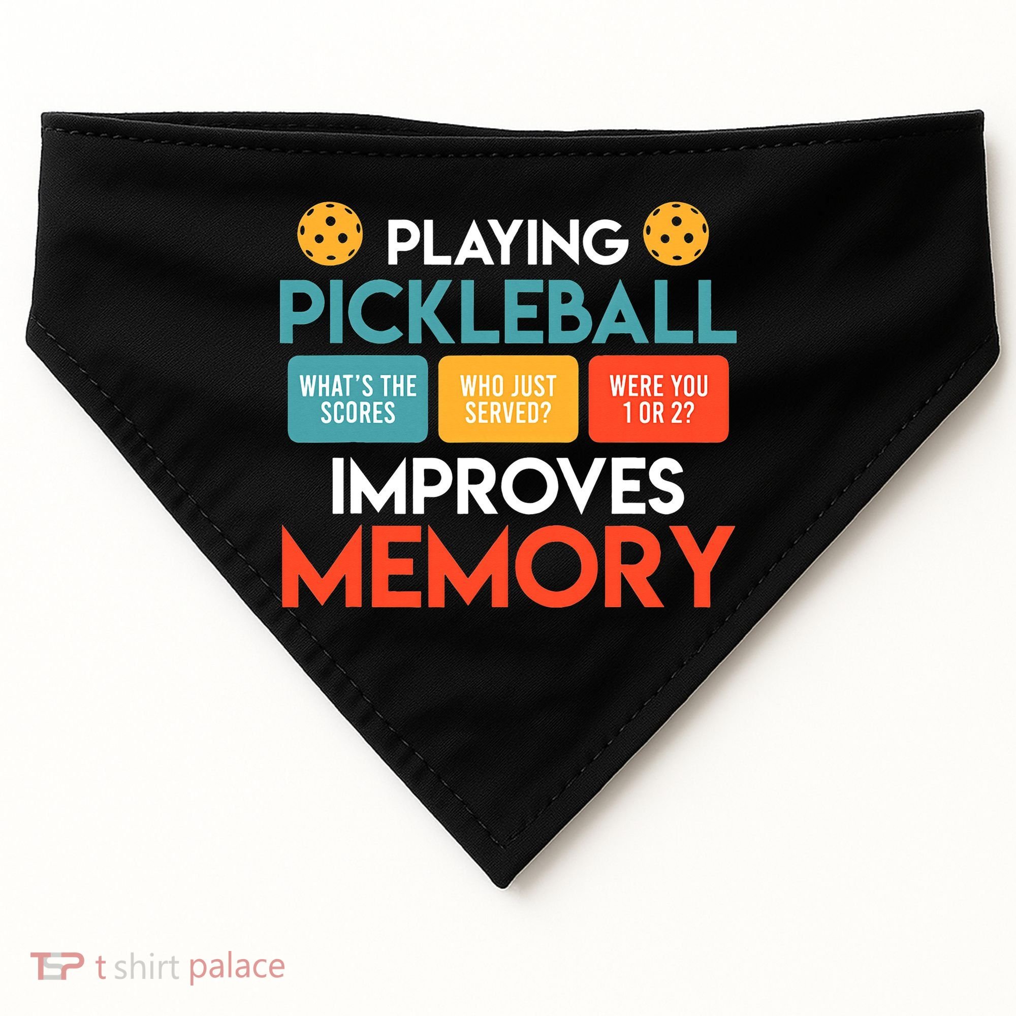 Playing Pickleball improves memory Pickleball USA-Made Doggie Bandana