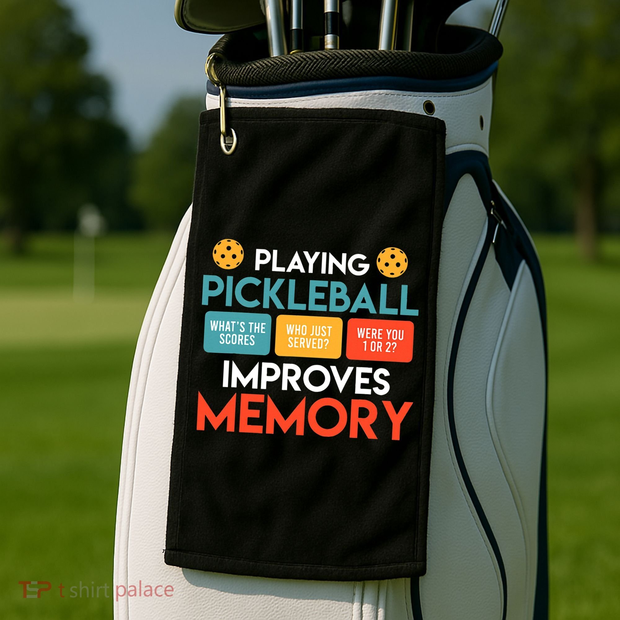 Playing Pickleball improves memory Pickleball Golf Towel