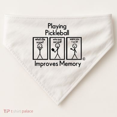 Playing Pickleball Improves Memory USA-Made Doggie Bandana