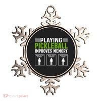 Playing Pickleball Improves Memory Funny Pickleball Ornament thumb 0