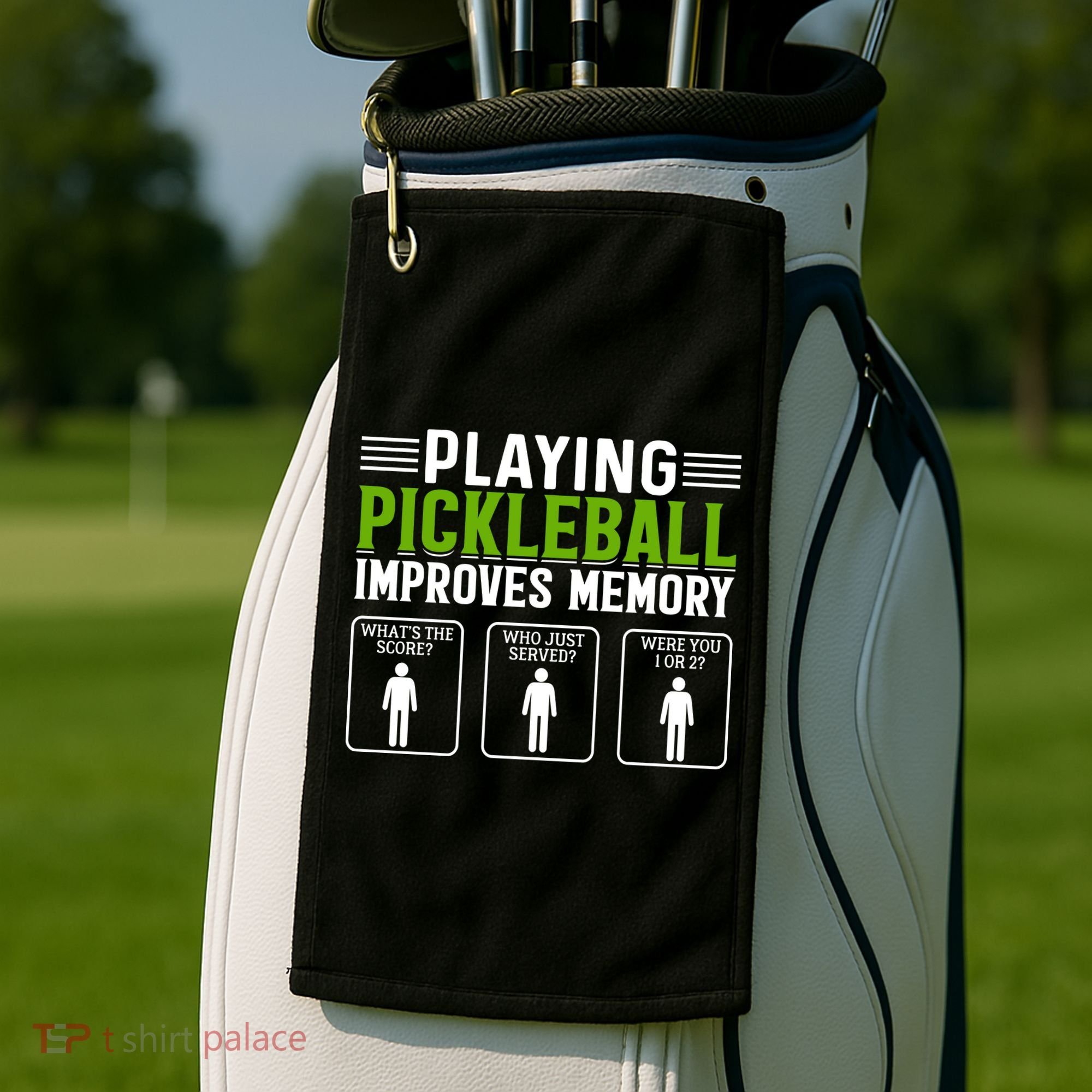Playing Pickleball Improves Memory Funny Pickleball Golf Towel