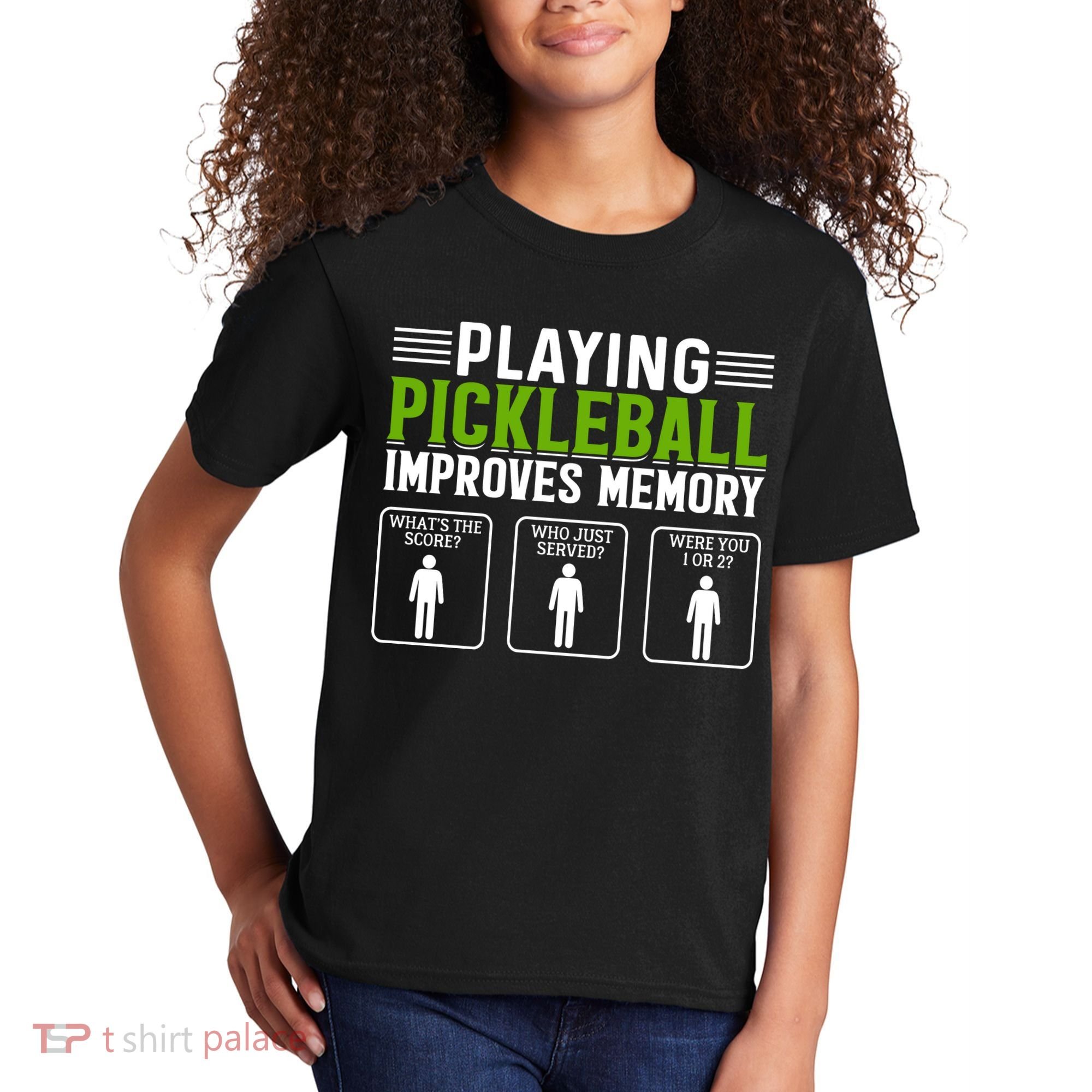 Playing Pickleball Improves Memory Funny Pickleball Kids T-Shirt