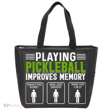 Playing Pickleball Improves Memory Funny Pickleball Tote Bag