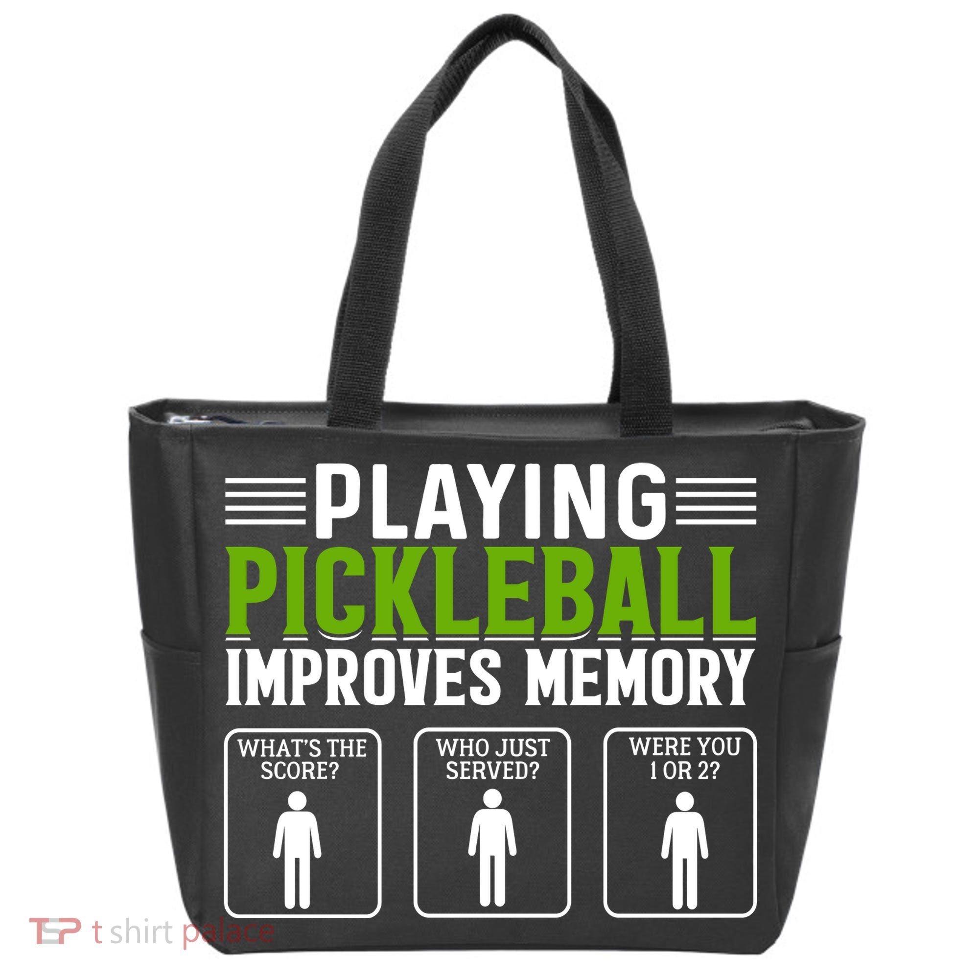 Playing Pickleball Improves Memory Funny Pickleball Tote Bag
