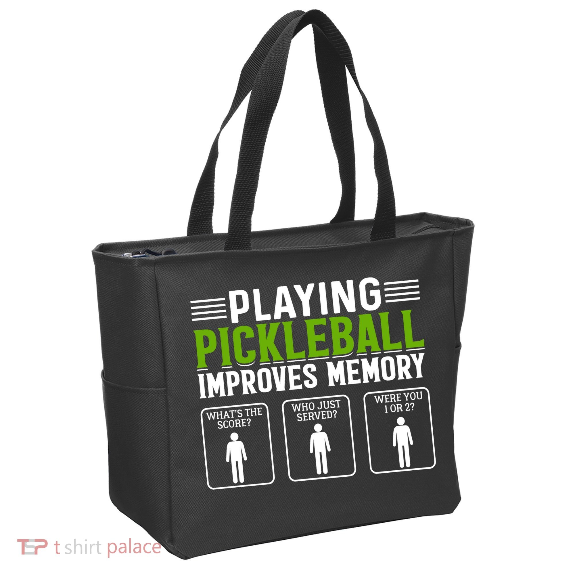 Playing Pickleball Improves Memory Funny Pickleball Tote Bag