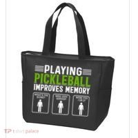 Playing Pickleball Improves Memory Funny Pickleball Tote Bag thumb 3