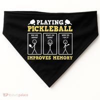 Playing Pickleball Improves Memory Dink Funny Pickleball USA-Made Doggie Bandana thumb 0
