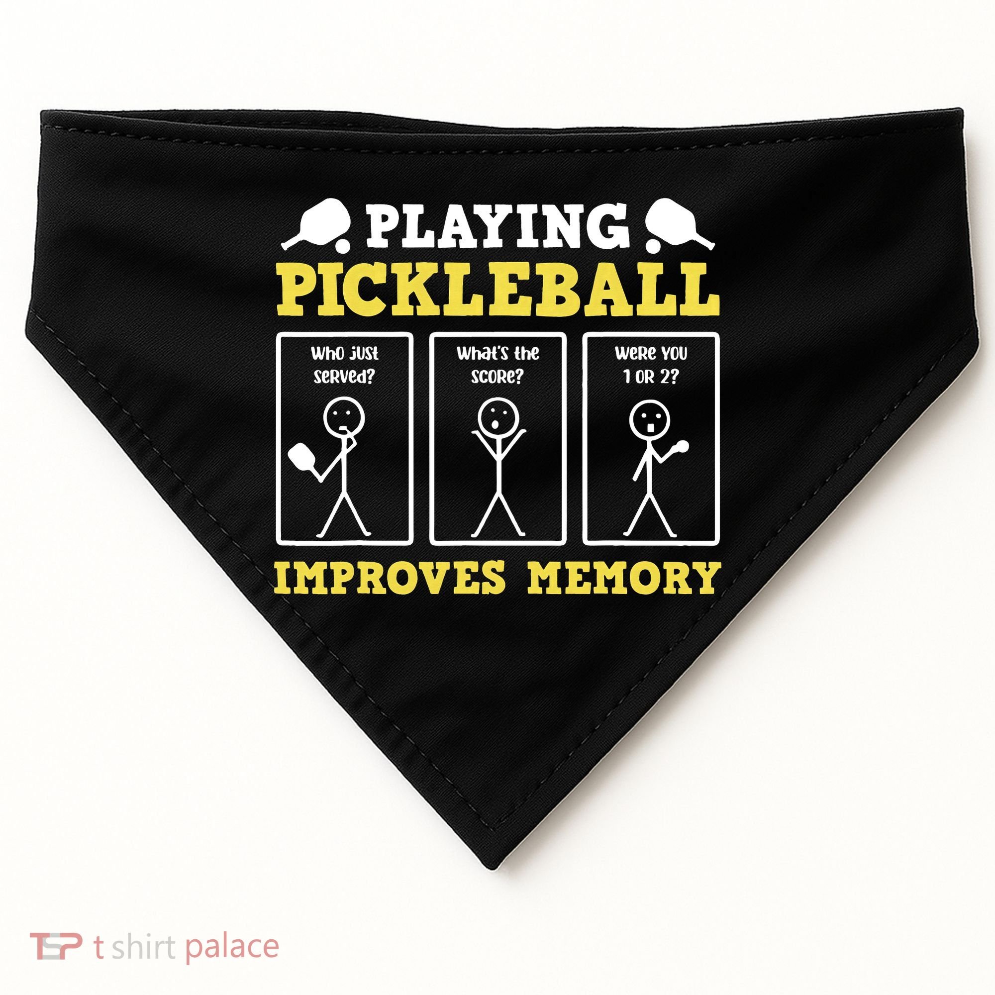 Playing Pickleball Improves Memory Dink Funny Pickleball USA-Made Doggie Bandana