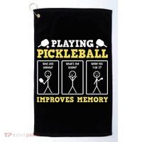 Playing Pickleball Improves Memory Dink Funny Pickleball Golf Towel thumb 0