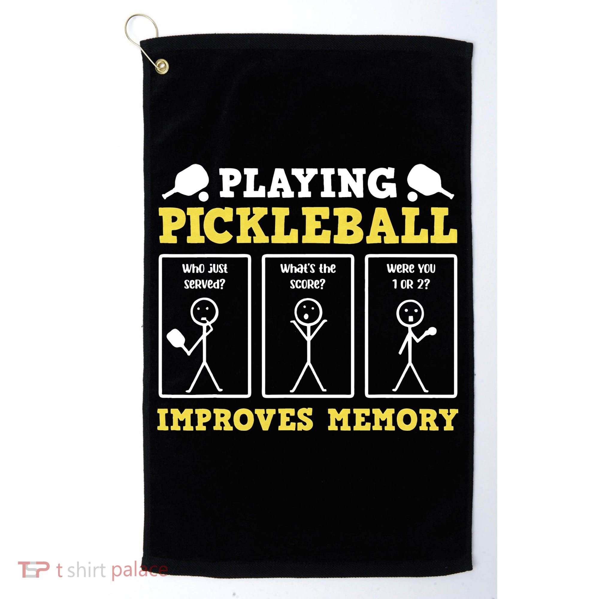 Playing Pickleball Improves Memory Dink Funny Pickleball Golf Towel