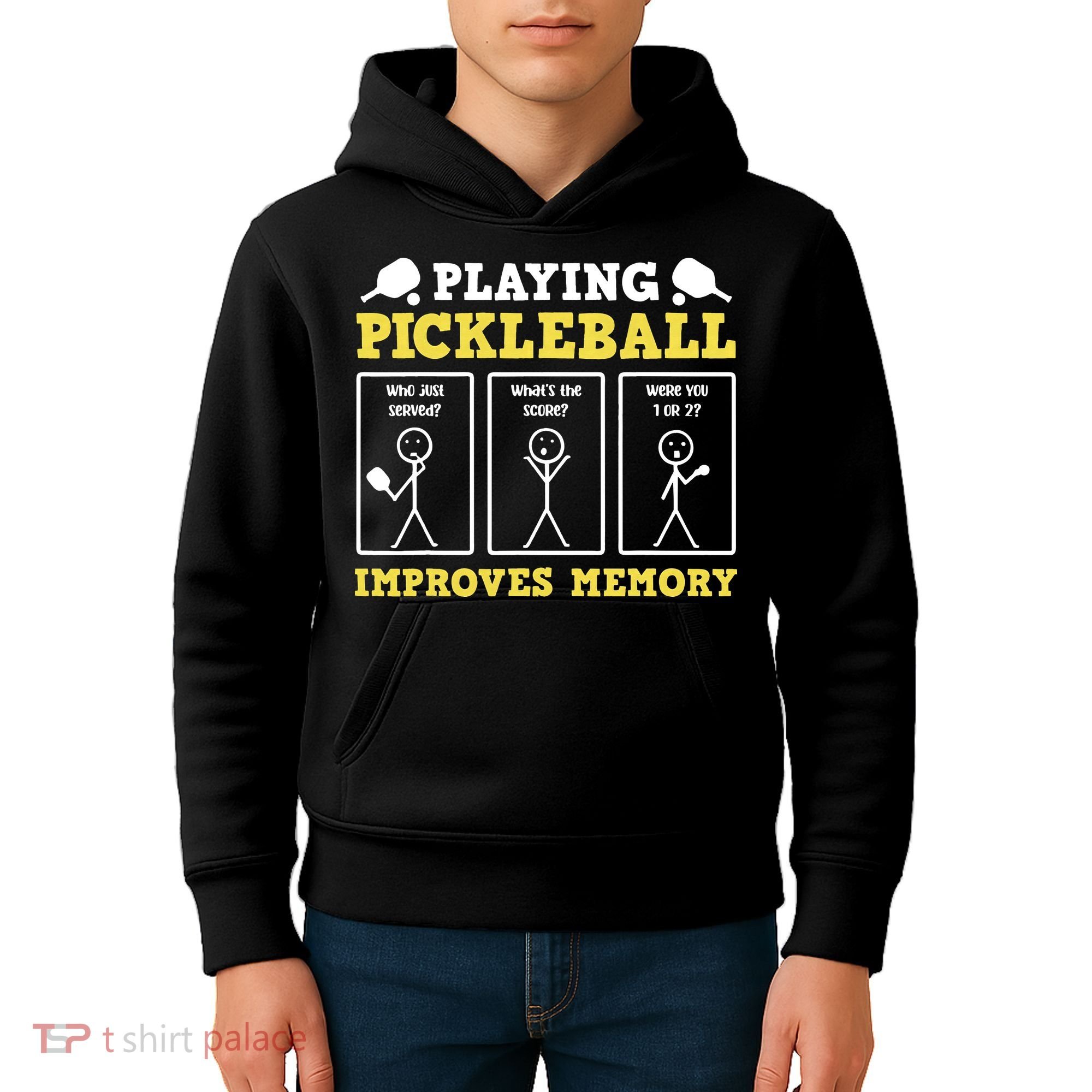 Playing Pickleball Improves Memory Dink Funny Pickleball Kids Hoodie