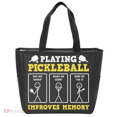 Playing Pickleball Improves Memory Dink Funny Pickleball Tote Bag