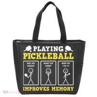 Playing Pickleball Improves Memory Dink Funny Pickleball Tote Bag thumb 0