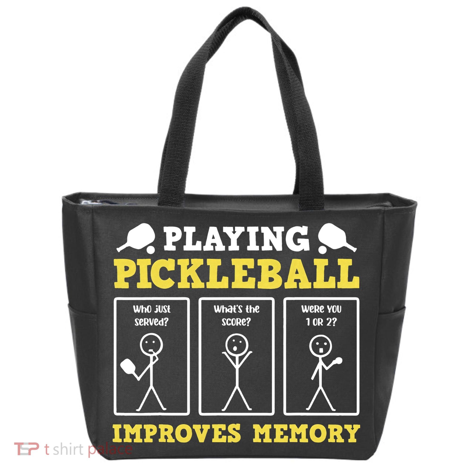 Playing Pickleball Improves Memory Dink Funny Pickleball Tote Bag