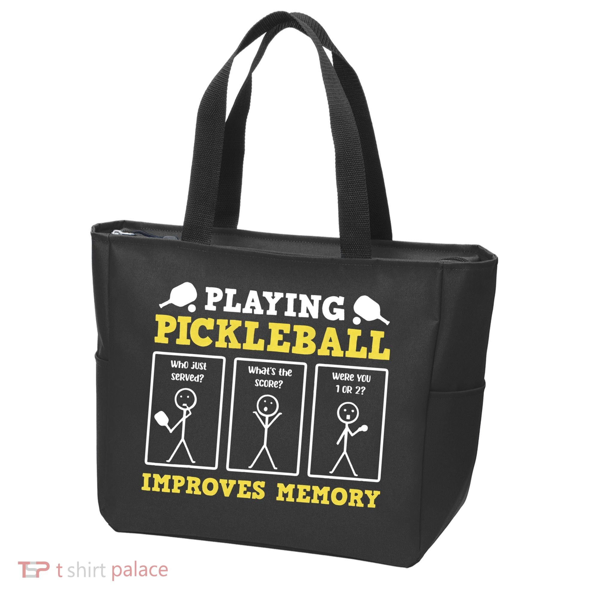 Playing Pickleball Improves Memory Dink Funny Pickleball Tote Bag