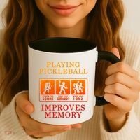 Playing Pickleball Improves Memory Love Pickleball Gift Coffee Mug thumb 3