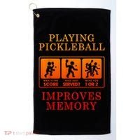 Playing Pickleball Improves Memory Love Pickleball Gift Golf Towel thumb 0
