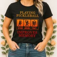 Playing Pickleball Improves Memory Love Pickleball Gift Women's T-Shirt thumb 2