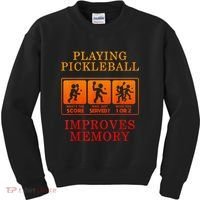 Playing Pickleball Improves Memory Love Pickleball Gift Kids Sweatshirt thumb 0