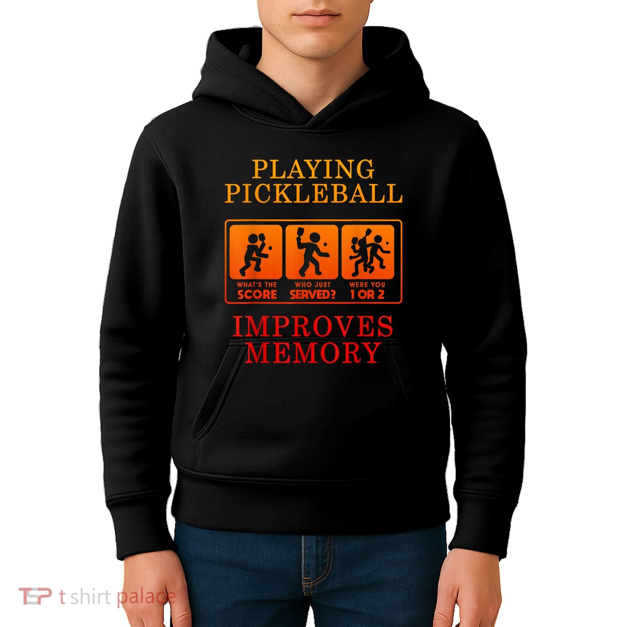 Playing Pickleball Improves Memory Love Pickleball Gift Kids Hoodie