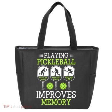 Playing Pickleball Improves Memory Pickleball Funny Tote Bag