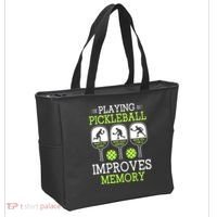 Playing Pickleball Improves Memory Pickleball Funny Tote Bag thumb 2