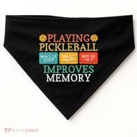 Playing Pickleball Improves Memory retro Pickleball Dinking USA-Made Doggie Bandana thumb 0