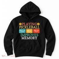 Playing Pickleball Improves Memory retro Pickleball Dinking Hoodie thumb 0