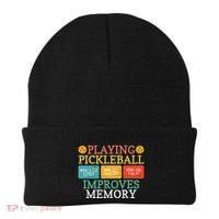 Playing Pickleball Improves Memory retro Pickleball Dinking Beanie thumb 0