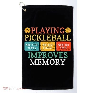 Playing Pickleball Improves Memory retro Pickleball Dinking Golf Towel