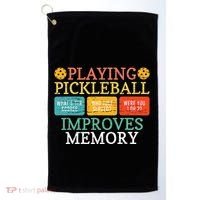 Playing Pickleball Improves Memory retro Pickleball Dinking Golf Towel thumb 0