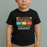 Playing Pickleball Improves Memory retro Pickleball Dinking Toddler T-Shirt thumb 2