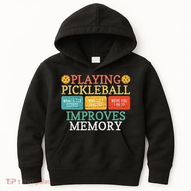 Playing Pickleball Improves Memory retro Pickleball Dinking Kids Hoodie