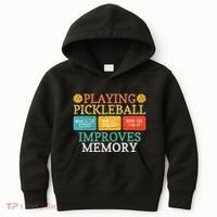 Playing Pickleball Improves Memory retro Pickleball Dinking Kids Hoodie thumb 0