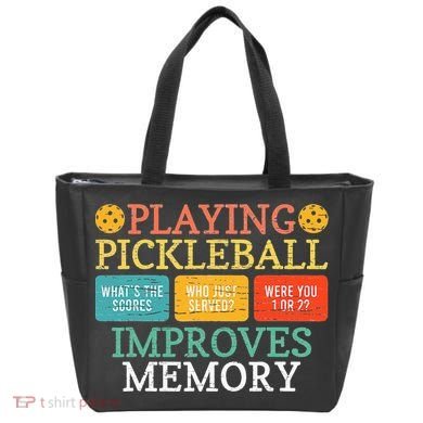 Playing Pickleball Improves Memory retro Pickleball Dinking Tote Bag