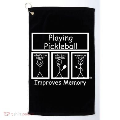 Playing Pickleball Improves Memory Funny Pickleball Golf Towel
