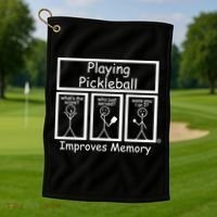Playing Pickleball Improves Memory Funny Pickleball Golf Towel thumb 1
