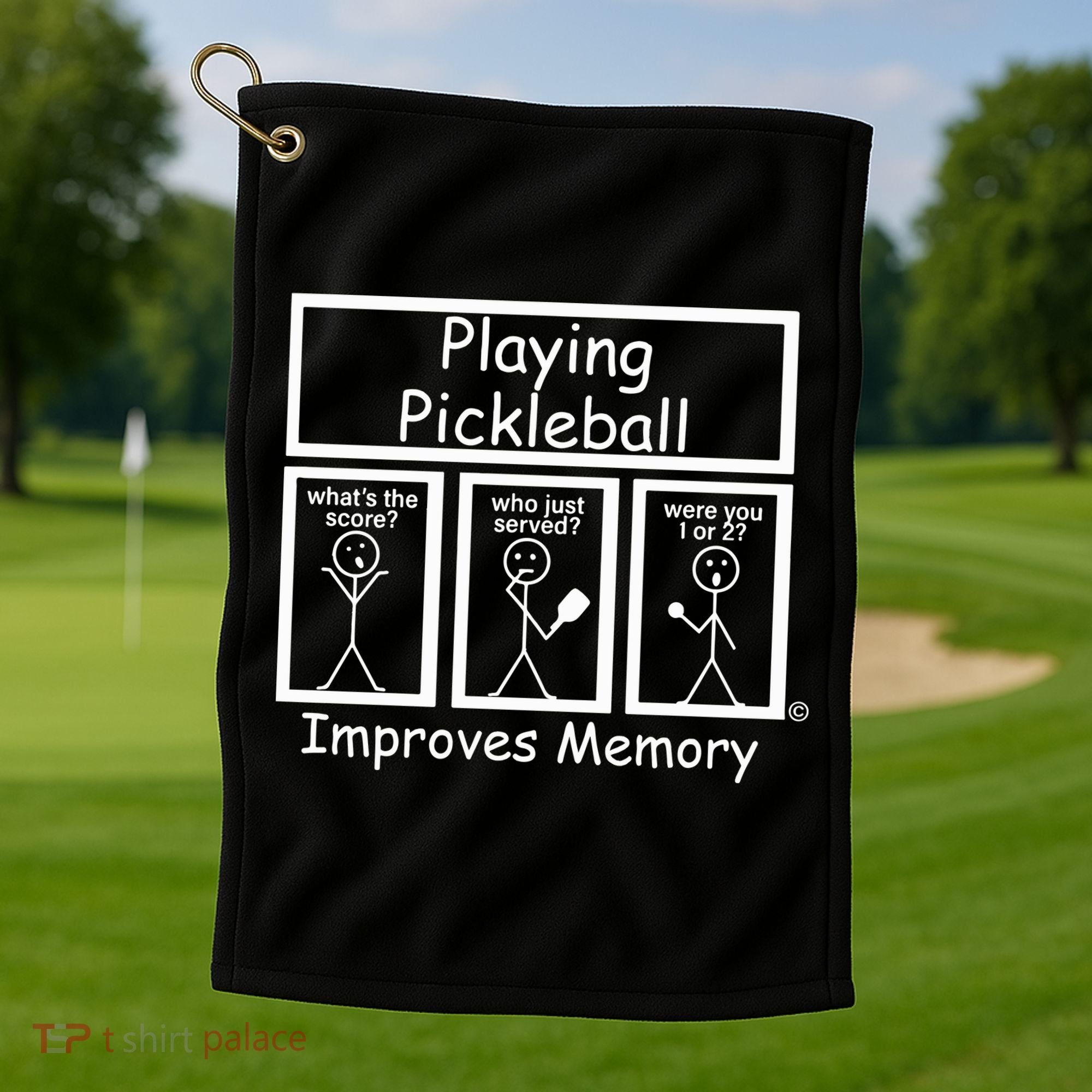Playing Pickleball Improves Memory Funny Pickleball Golf Towel