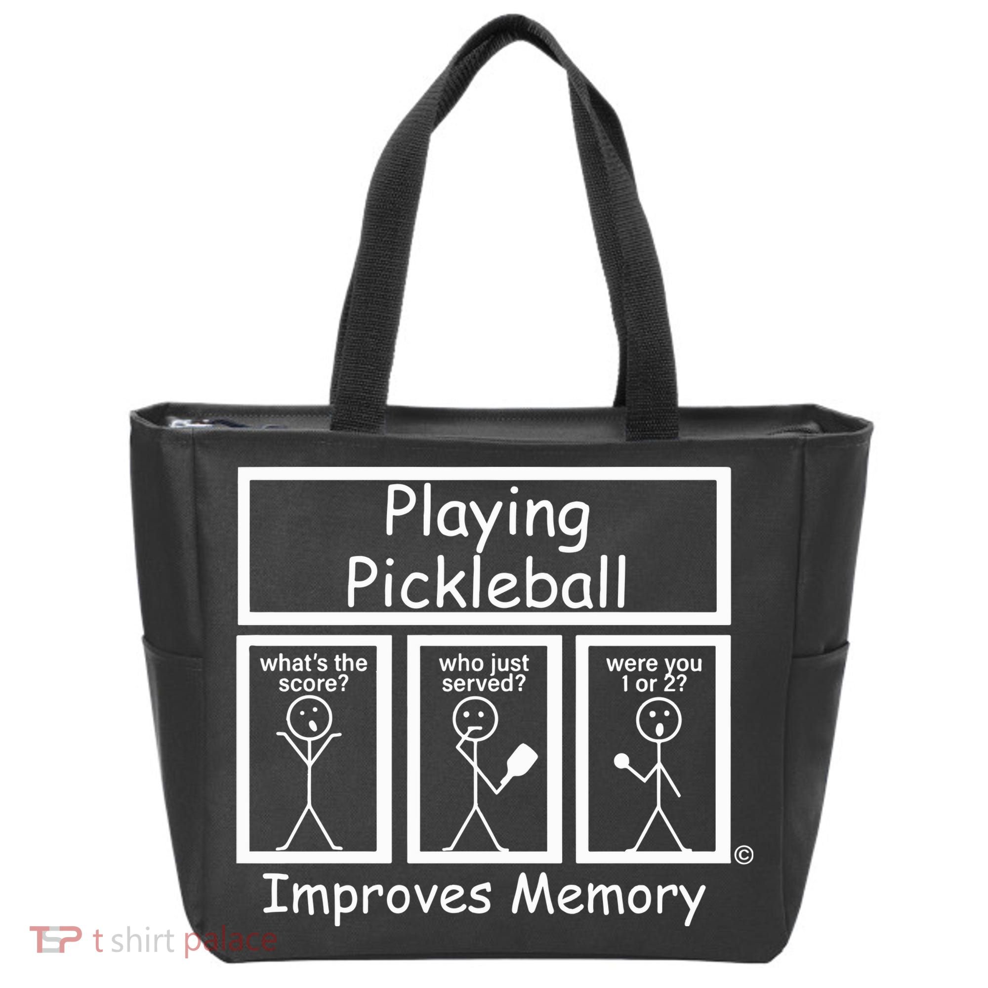Playing Pickleball Improves Memory Funny Pickleball Tote Bag