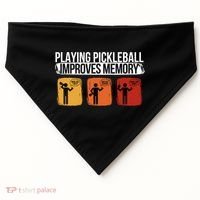 Playing Pickleball Improves Memory Pickleball Player Cute Gift USA-Made Doggie Bandana thumb 0