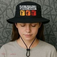 Playing Pickleball Improves Memory Pickleball Player Cute Gift Bucket Hat thumb 3