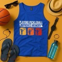 Playing Pickleball Improves Memory Pickleball Player Cute Gift Tank Top thumb 4